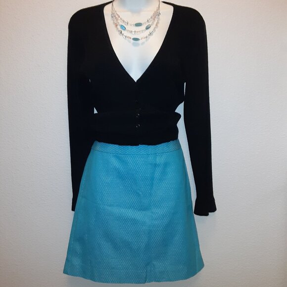 Banana Republic * Aqua Linen Skirt * Sz 2 * 29 1/2" Waist * Lined * - Picture 4 of 11